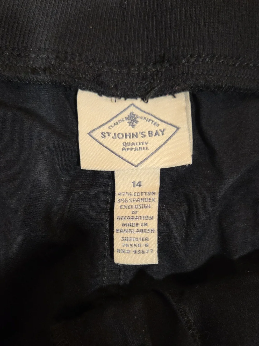 ☀️St John's Bay Black Cotton Shorts Size 14